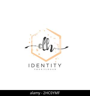 DH Handwriting logo vector art of initial signature, wedding, fashion, jewerly, boutique, floral and botanical with creative template for any company Stock Vector