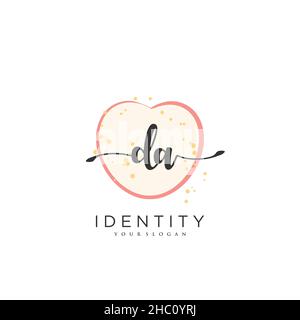 DA Handwriting logo vector art of initial signature, wedding, fashion, jewerly, boutique, floral and botanical with creative template for any company Stock Vector