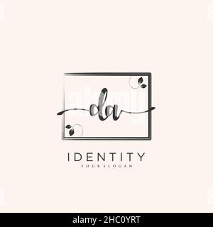 DA Handwriting logo vector art of initial signature, wedding, fashion, jewerly, boutique, floral and botanical with creative template for any company Stock Vector