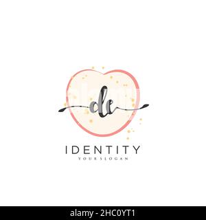 DE Handwriting logo vector art of initial signature, wedding, fashion, jewerly, boutique, floral and botanical with creative template for any company Stock Vector