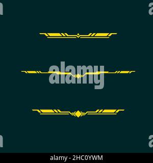 Techy Text Dividers vector design set Stock Vector