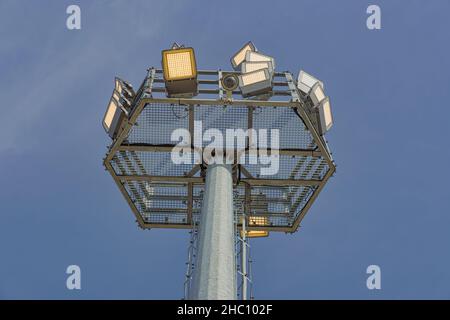 Led lighting lamp on a pole against the blue sky Stock Photo