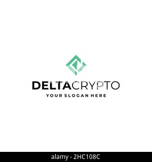 Minimalist DELTA CRYPTO GEOMETRIC ART logo design Stock Vector