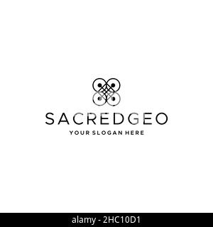 Minimalist design flat SACREDGEO logo design Stock Vector