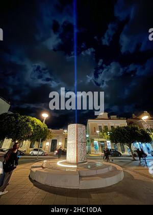 The Monument of light dedicated to the Heroes of Greek war of indeendence, celebrating the 200 years from Greek revolution of 1821 against Ottoman Emp Stock Photo