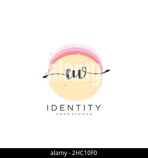 EW Handwriting logo vector art of initial signature, wedding, fashion, jewerly, boutique, floral and botanical with creative template for any company Stock Vector