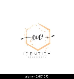 EW Handwriting logo vector art of initial signature, wedding, fashion, jewerly, boutique, floral and botanical with creative template for any company Stock Vector