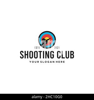 Modern colorful SHOOTING CLUB hunter logo design Stock Vector