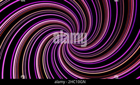 Abstract background with animation of rotation retro patterns from colorful stripes like sun beams. Colorful lines swirl background. Retro radial back Stock Photo