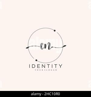 EN Handwriting logo vector art of initial signature, wedding, fashion, jewerly, boutique, floral and botanical with creative template for any company Stock Vector