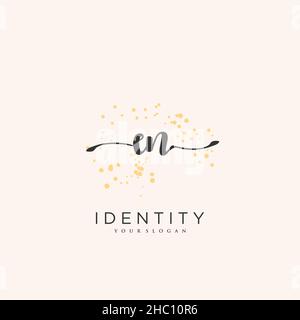 EN Handwriting logo vector art of initial signature, wedding, fashion, jewerly, boutique, floral and botanical with creative template for any company Stock Vector