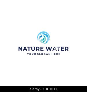 modern colourfull NATURE WATER leaf logo design Stock Vector