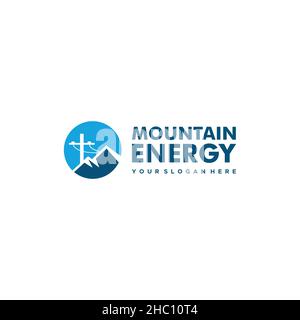 Modern flat colorful MOUNTAIN ENERGY logo design Stock Vector