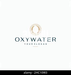 Modern letter mark initial O OXY WATER logo design Stock Vector