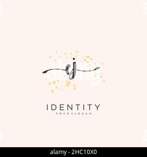 EJ Handwriting logo vector art of initial signature, wedding, fashion, jewerly, boutique, floral and botanical with creative template for any company Stock Vector