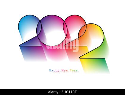 2022 New Year logo design. Holiday greeting card. Vector illustration. Holiday design for greeting card, invitation, calendar, party, colorful holiday Stock Vector