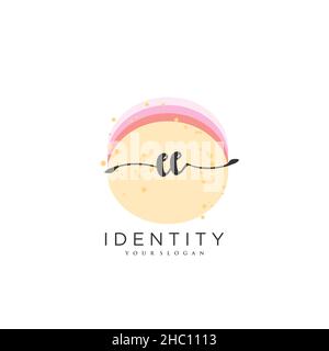 EE Handwriting logo vector art of initial signature, wedding, fashion, jewerly, boutique, floral and botanical with creative template for any company Stock Vector