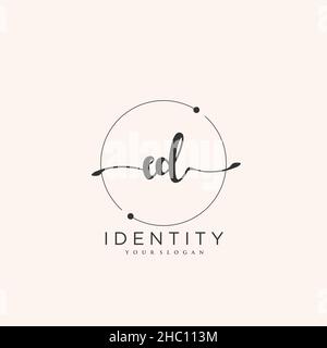 ED Handwriting logo vector art of initial signature, wedding, fashion, jewerly, boutique, floral and botanical with creative template for any company Stock Vector