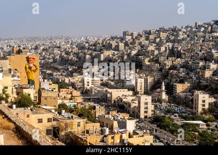 The Amman Skyline Taken From The Citadel, Amman, Jordan. Stock Photo