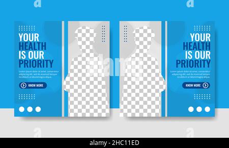 Flyer or social media post template health themed Stock Vector