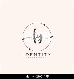FY Handwriting logo vector art of initial signature, wedding, fashion, jewerly, boutique, floral and botanical with creative template for any company Stock Vector