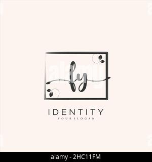 FY Handwriting logo vector art of initial signature, wedding, fashion, jewerly, boutique, floral and botanical with creative template for any company Stock Vector