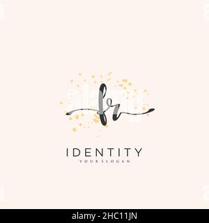 FR Handwriting logo vector art of initial signature, wedding, fashion, jewerly, boutique, floral and botanical with creative template for any company Stock Vector