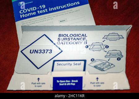 test kit package. NHS Test and Trace 