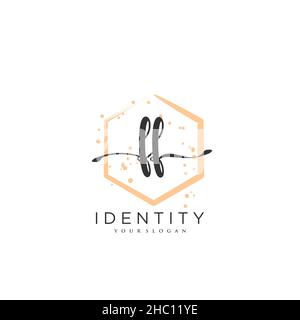 FF Handwriting logo vector art of initial signature, wedding, fashion, jewerly, boutique, floral and botanical with creative template for any company Stock Vector