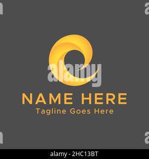 C letter Logo. Yellow gradient color. Minimalistic Abstract logo. Stock Vector