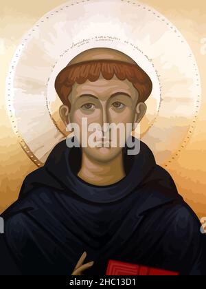 Saint Anthony Of Padua Religion Faith Holy Illustration Stock Photo - Alamy