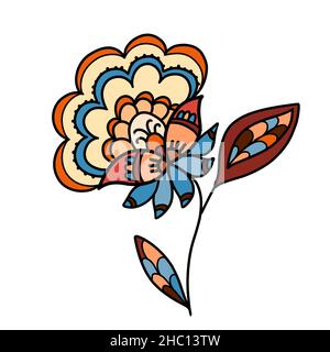 Illustration of a raster element of paisley of different shapes with patterns on a white isolated background. High quality illustration Stock Photo