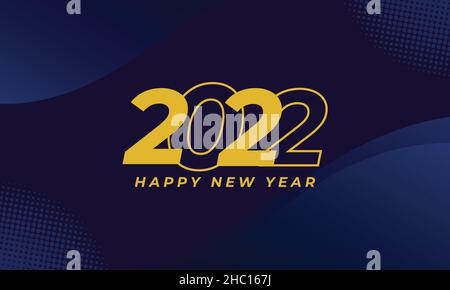 Happy New Year. Lettering text for Happy New Year. Minimalistic text template Stock Vector