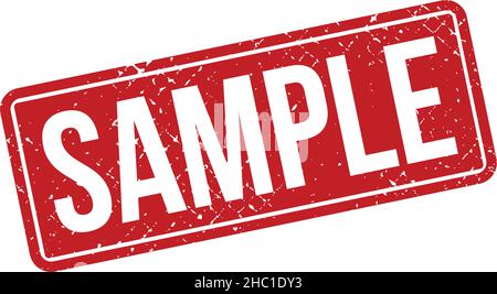 Sample Rubber Stamp. Red Sample Rubber Grunge Stamp Seal Vector Illustration - Vector Stock Vector