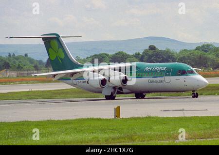 An aircraft at Manchester airport Stock Photo