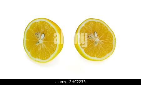 Half lemon, set of half lemons isolated on white background. Stock Photo