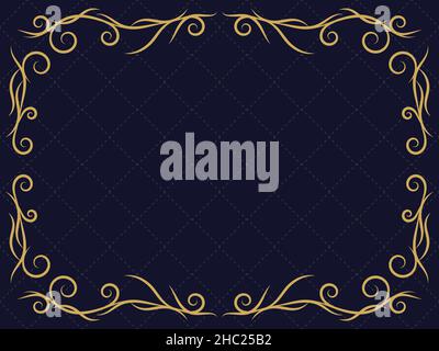 Art Nouveau frame. Vintage linear border with curlicues. Art deco design a template for invitations, leaflets and greeting cards. The style of the 192 Stock Vector
