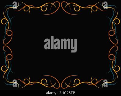 Art Nouveau frame. Vintage linear border with curlicues. Art deco design a template for invitations, leaflets and greeting cards. The style of the 192 Stock Vector