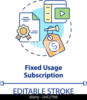 Fixed usage subscription concept icon Stock Vector