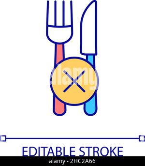 Hunger strike RGB color icon Stock Vector