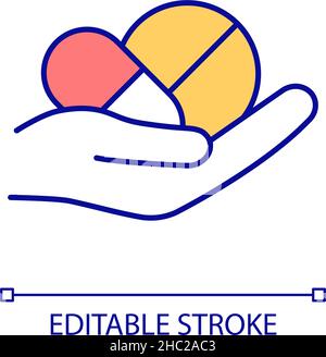 Take medicine RGB color icon Stock Vector