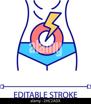 Stomachache RGB color icon Stock Vector