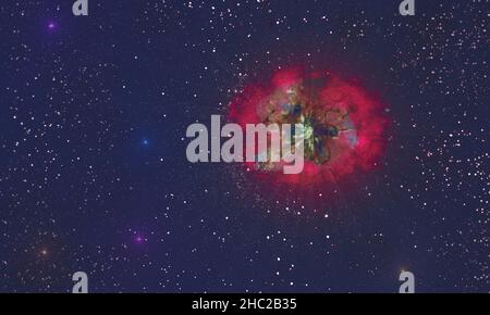 Space background illustration with nebula and stars.