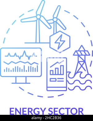 Energy sector blue gradient concept icon Stock Vector