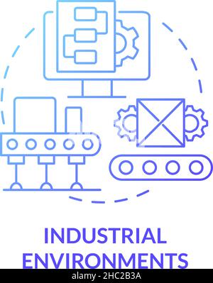 Industrial environments blue gradient concept icon Stock Vector