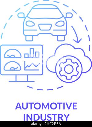 Automotive industry blue gradient concept icon Stock Vector