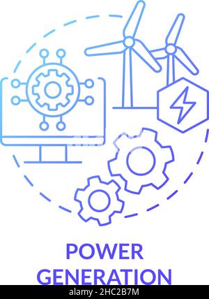 Power generation blue gradient concept icon Stock Vector