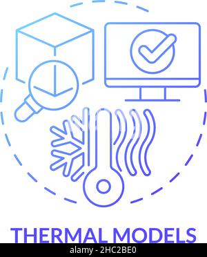 Thermal models blue gradient concept icon Stock Vector