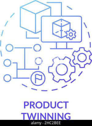 Product twinning blue gradient concept icon Stock Vector