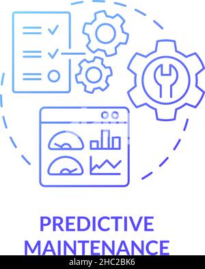 Predictive maintenance blue gradient concept icon Stock Vector